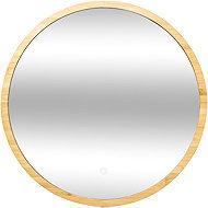 5five Simply Smart Bathroom mirror with LED backlight, bamboo frame, diameter 57 cm - Mirror