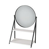 Boltze Acapulco Standing mirror with shelf, round, height 50,5 cm - Mirror