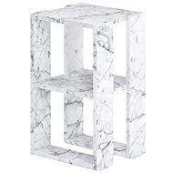 Houseland Lonie Bedside Table – Carrara Marble - Night Stand