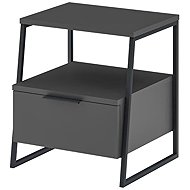 Houseland Pal Bedside Table, Anthracite Grey - Night Stand