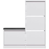 Houseland Shoe rack with bench Dude white - Shoe Rack