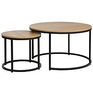 Signal Meble Dion Coffee Table, Set of 2, Oak / Black - Coffee Table
