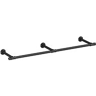 Houseland Wall mounted wardrobe rod Torko, black - Coat Hanger
