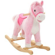 Rocking plush horse 65 x 32 x 58 cm pink - Rocking Horse