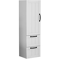 Houseland Elyra Tall Wall-Mounted Bathroom Cabinet, 120 cm, White - Bathroom Cabinet
