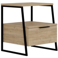 Houseland Pal natural oak/black - Night Stand