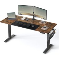 Houseland VASAGLE FORAL corner, electric, adjustable, 160 cm, brown-black - Writing Desk