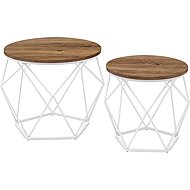 Songmics Set of 2 Storage Tables Vasagle Elezi, brown / white - Side Table