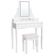 Houseland Vasagle Avitas LED lighting, with stool, white - Dressing Table