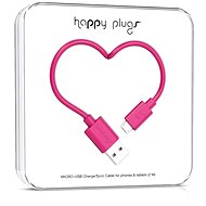 Happy Plugs Micro-USB to USB Charge/Sync Cerise - Data Cable