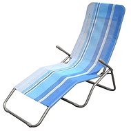 HAPPY GREEN Beach lounger, blue stripe - Garden Lounger