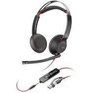 HP Poly Blackwire 5220 + USB-C/A adapter - Fej-/fülhallgató