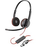 HP Poly Blackwire 3220 Stereo USB-C Black + USB-C/A Adapter - Headphones