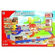 Fire station with a track - Toy Garage