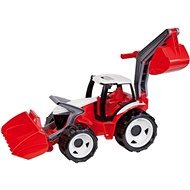 Lena Traktor mit Baggerschaufel und Tieflader rot - Auto