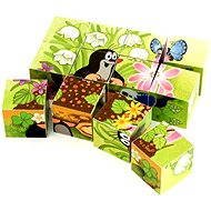 Dino wooden cubes cubus - The little mole and a bird - Picture Blocks