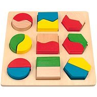 Fa tányér geometriai formákkal - Készségfejlesztő játék
