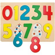 Woody Puzzle na doske - Číslice s lienkami - Puzzle