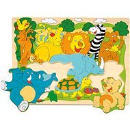 Woody Puzzle Board - Cheerful African Animals - Jigsaw