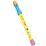 Woody flauta - žltá s korálkami - Hudobná hračka
