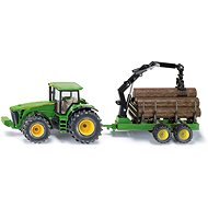 Siku Farmer - John Deere Tractor with Forestry Trailer - Metal Model