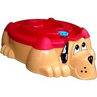 Doggie Sandbox-Pool with Red Lid - Sandpit
