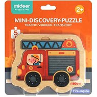 Mideer Baby Puzzle Fire Engine 5 Pieces - Wooden Puzzle