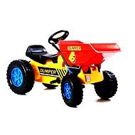 Šliapací traktor G21 Classic s čelným nosičom žlto / modrý - Šliapací traktor