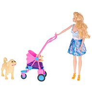 KIK KX5451 Kaibibi doll with dogs and stroller - Dolls