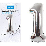 LUMA Trading Foil Balloon No. 1 Silver 43 cm - Balloons