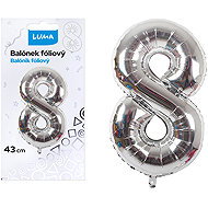 LUMA Trading No. 8 Foil Balloon, Silver, 43cm - Balloons