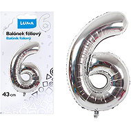 LUMA Trading Foil Balloon No. 6 Silver 43cm - Balloons