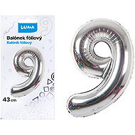 LUMA Trading Foil Balloon No. 9 Silver 43cm - Balloons