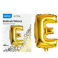 LUMA Trading Balónek fóliový  "E" Zlatý  - Balloons