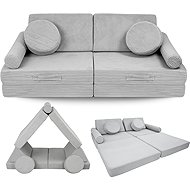 Flumi Modular foam sofa, grey corduroy - Children's sofa