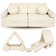 Flumi Modular foam sofa, light beige bouclé - Children's sofa