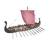 Grey Viking ship Drakkar 1:48 40 cm - Wooden Model