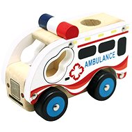Bino Wooden Car Ambulance - Toy Car