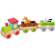 Bino Wooden Train with Animals 7 pcs - Train