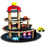 Bino Wooden parking lot with lift - Toy Garage