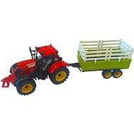 Traktor pótkocsival piros - Játék autó
