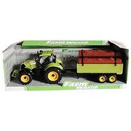 Tractor with flatbed with green wood - Toy Car