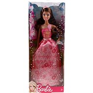 Barbie Princezna s korunkou - Brunetka v růžovém šatech - Doll