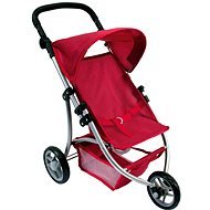 Bino 3-wheel Doll Pram – red - Doll Stroller