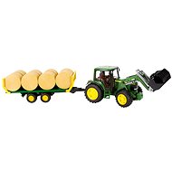 Bruder Farmer - John Deere 6920 with a front. loader and lift with straw bales - Toy Car