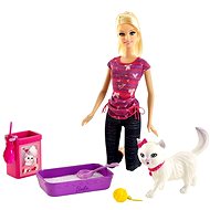  Kitten playing with Barbie set  - Game Set