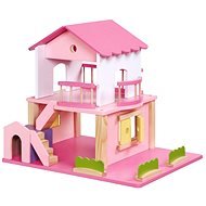Fa baba ház - rózsaszín - Kiegészítő babákhoz
