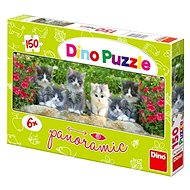 Mačiatka v záhrade Panoramatic - Puzzle