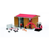 World - A building for agricultural machines with a figure - Game Set
