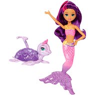 Barbie - Purple mini mermaid with pets - Doll